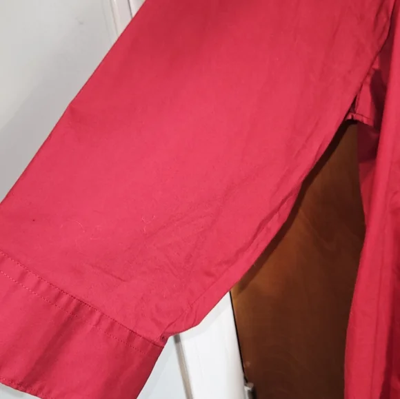 Basic Editions Red Button up Blouse - Picture 2 of 6